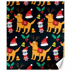 Funny Christmas Pattern Background Canvas 8  X 10  by Uceng