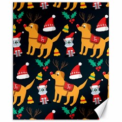 Funny Christmas Pattern Background Canvas 16  X 20  by Uceng