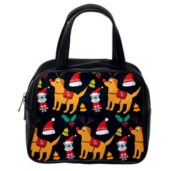 Funny Christmas Pattern Background Classic Handbag (one Side) by Uceng