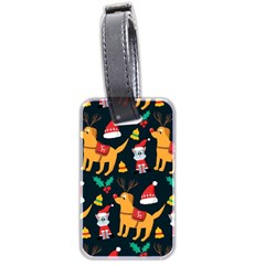 Funny Christmas Pattern Background Luggage Tag (two Sides) by Uceng