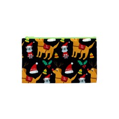 Funny Christmas Pattern Background Cosmetic Bag (xs) by Uceng