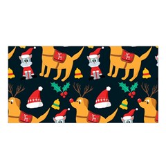 Funny Christmas Pattern Background Satin Shawl 45  X 80  by Uceng