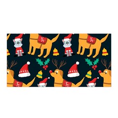 Funny Christmas Pattern Background Satin Wrap 35  X 70  by Uceng