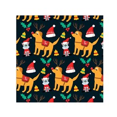 Funny Christmas Pattern Background Square Satin Scarf (30  X 30 ) by Uceng