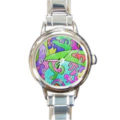 Colorful Stylish Design Round Italian Charm Watch by gasi