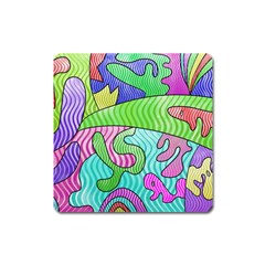 Colorful Stylish Design Square Magnet by gasi