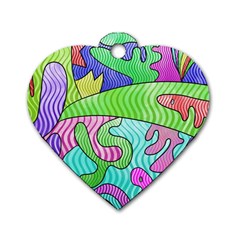 Colorful Stylish Design Dog Tag Heart (one Side) by gasi