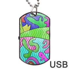 Colorful Stylish Design Dog Tag Usb Flash (one Side) by gasi