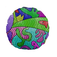 Colorful Stylish Design Standard 15  Premium Round Cushions by gasi