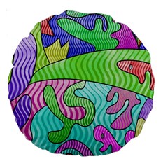 Colorful Stylish Design Large 18  Premium Round Cushions by gasi