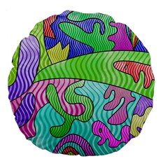 Colorful Stylish Design Large 18  Premium Flano Round Cushions by gasi