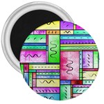 Colorful pattern 3  Magnets Front