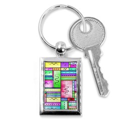 Colorful Pattern Key Chain (rectangle) by gasi