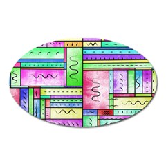 Colorful Pattern Oval Magnet by gasi