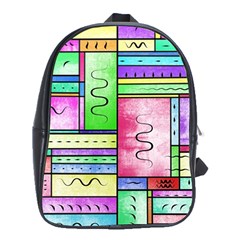 Colorful Pattern School Bag (xl) by gasi