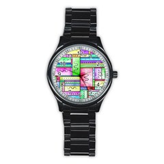 Colorful Pattern Stainless Steel Round Watch by gasi