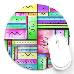 Colorful Pattern Round Mousepad by gasi