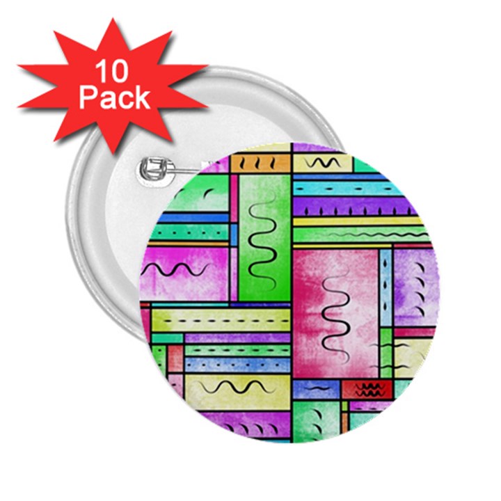 Colorful pattern 2.25  Buttons (10 pack) 