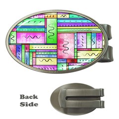 Colorful Pattern Money Clips (oval)  by gasi