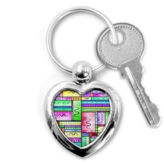 Colorful Pattern Key Chain (heart) by gasi