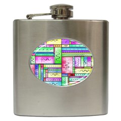 Colorful Pattern Hip Flask (6 Oz) by gasi