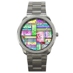 Colorful Pattern Sport Metal Watch by gasi