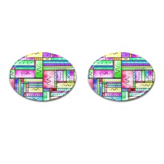 Colorful Pattern Cufflinks (oval) by gasi