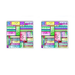 Colorful Pattern Cufflinks (square) by gasi