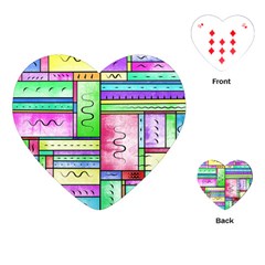 Colorful Pattern Playing Cards Single Design (heart) by gasi