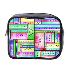 Colorful Pattern Mini Toiletries Bag (two Sides) by gasi