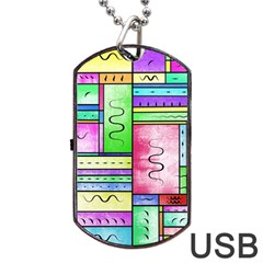 Colorful Pattern Dog Tag Usb Flash (two Sides) by gasi