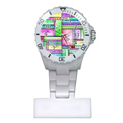 Colorful Pattern Plastic Nurses Watch by gasi