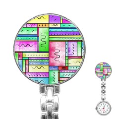 Colorful Pattern Stainless Steel Nurses Watch by gasi