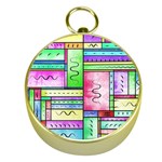 Colorful pattern Gold Compasses Front