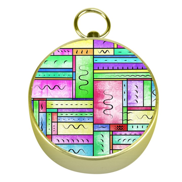 Colorful pattern Gold Compasses