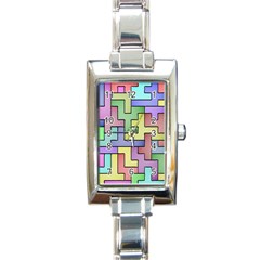 Colorful Stylish Design Rectangle Italian Charm Watch by gasi