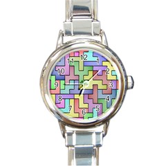 Colorful Stylish Design Round Italian Charm Watch by gasi