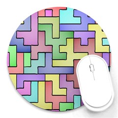 Colorful Stylish Design Round Mousepad by gasi