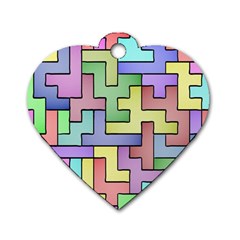 Colorful Stylish Design Dog Tag Heart (one Side) by gasi