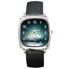 Sparkle Lotus Square Metal Watch by Sparkle