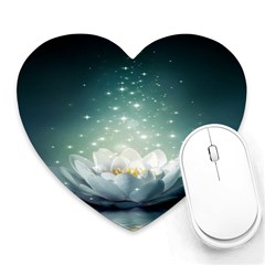 Sparkle Lotus Heart Mousepad by Sparkle