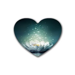 Sparkle Lotus Rubber Coaster (heart) by Sparkle