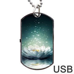 Sparkle Lotus Dog Tag Usb Flash (one Side) by Sparkle