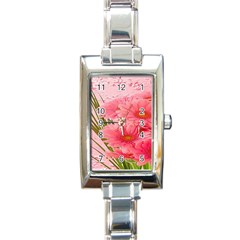 Nature Flowers Rectangle Italian Charm Watch by Sparkle