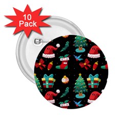 Christmas Pattern 2 25  Buttons (10 Pack)  by designsbymallika