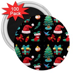 Christmas Pattern 3  Magnets (100 Pack) by designsbymallika