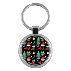 Christmas Pattern Key Chain (round) by designsbymallika