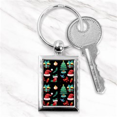 Christmas Pattern Key Chain (rectangle) by designsbymallika