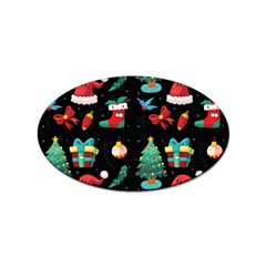 Christmas Pattern Sticker (oval) by designsbymallika