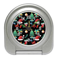 Christmas Pattern Travel Alarm Clock by designsbymallika